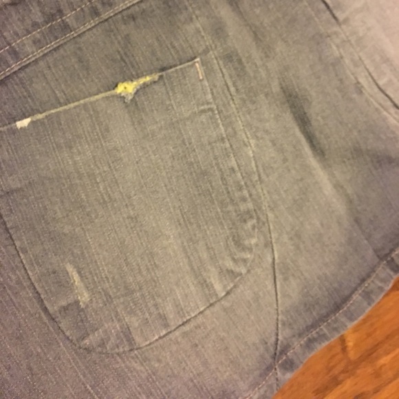 Distressed Jean Mini Skirt - Picture 4 of 6